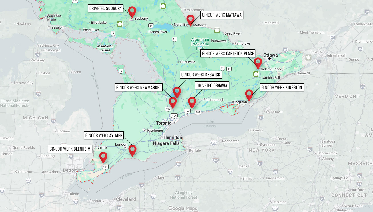 GINCOR Ontario service locations